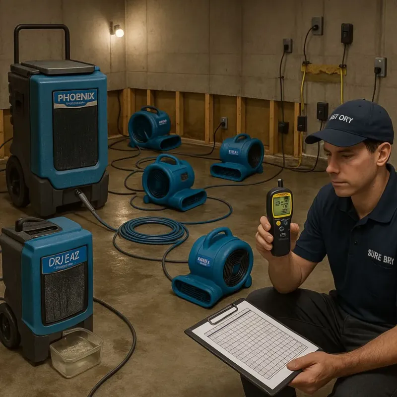 Structural Drying and Dehumidification process in Harrisville, RI